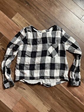 Women’s Cloth & Stone Black and White Plaid Button-Front Shirt